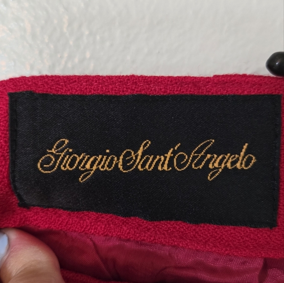 Vintage Giorgio Sant Angelo Red Wool Trousers Size 16 - Picture 6 of 7